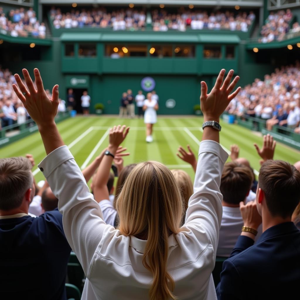 Khán giả cổ vũ tại Wimbledon 2021