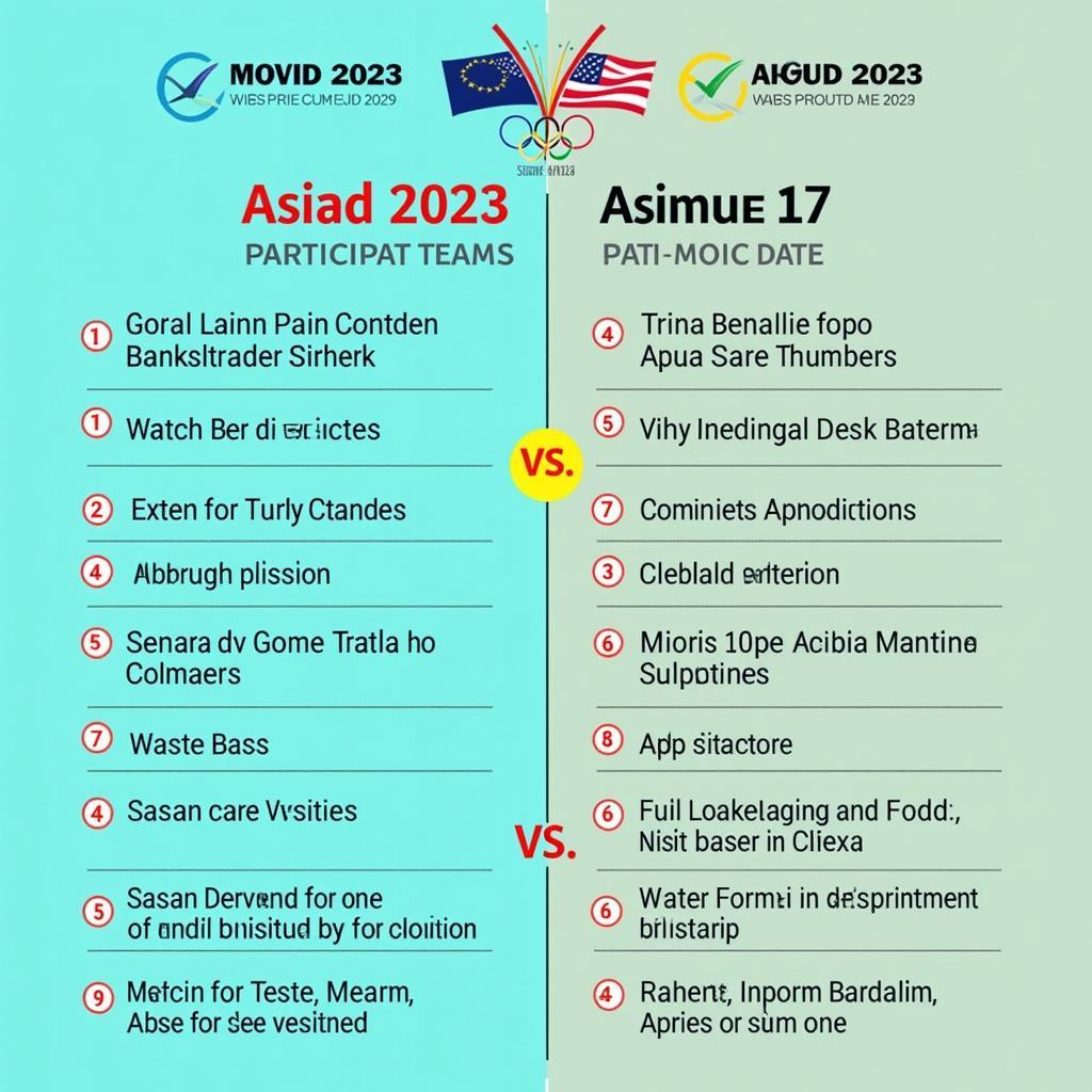 So sánh Asiad 2023 và Asiad 19