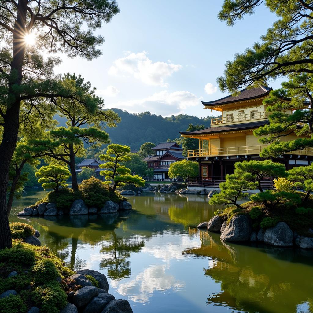 Du lịch Châu Á, Nhật Bản, Kyoto: Khám phá những ngôi đền cổ kính và những khu vườn thanh tịnh.