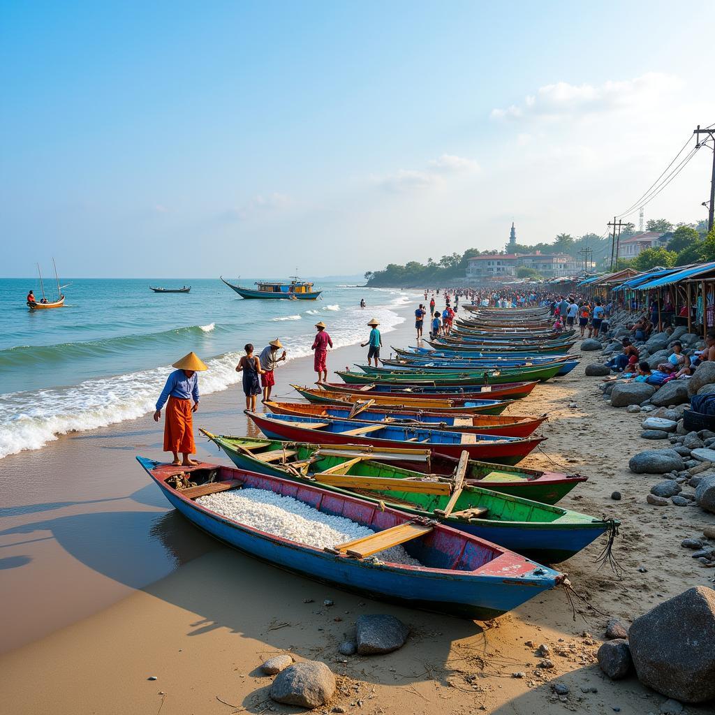 Làng chài Mũi Né vào buổi sớm mai