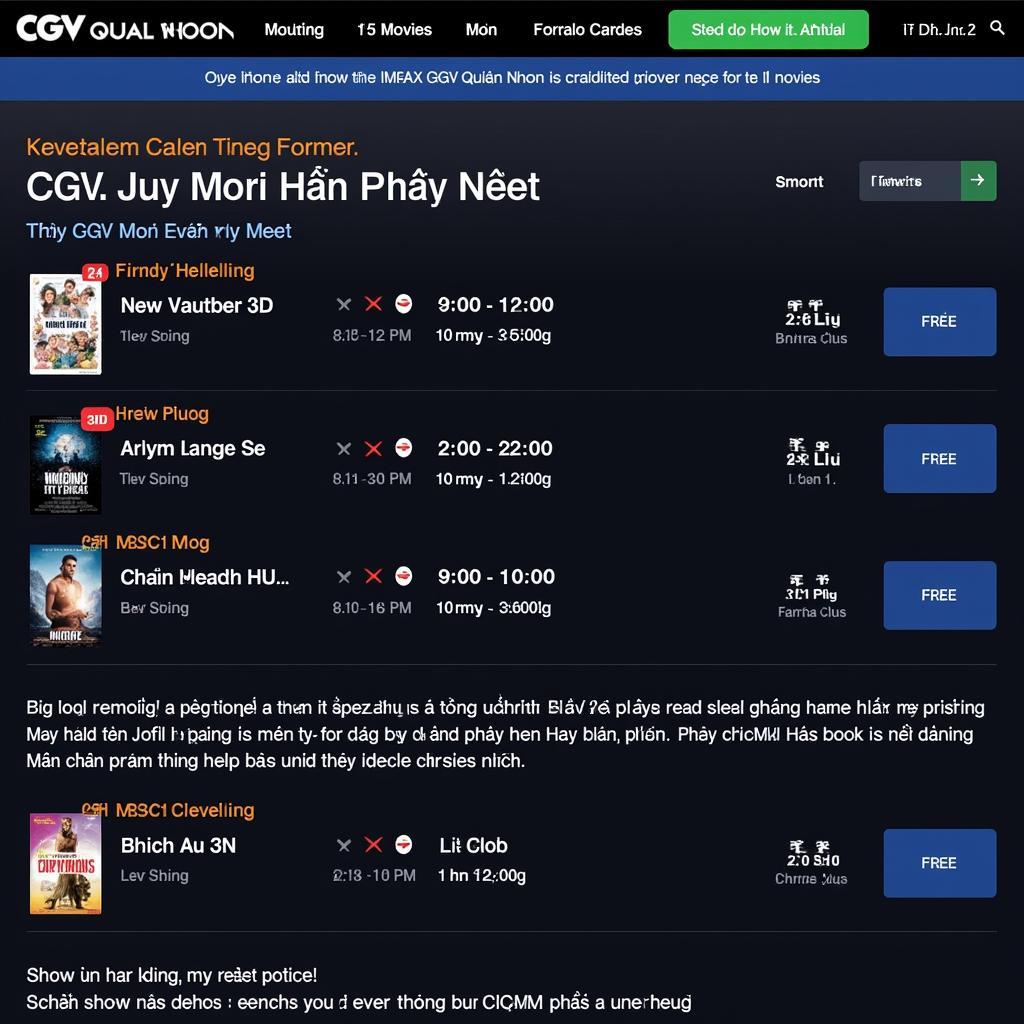 Lịch chiếu CGV Quy Nhơn: Thông tin chi tiết và cập nhật mới nhất