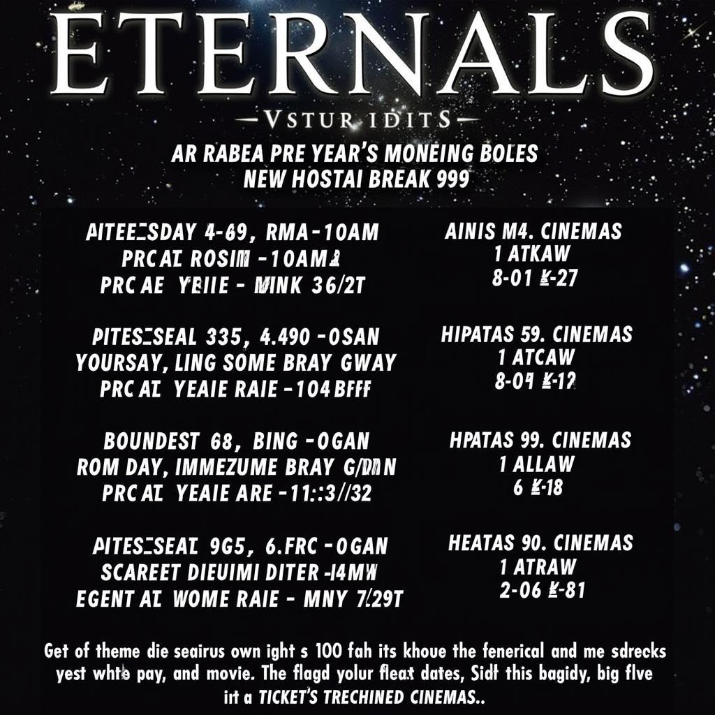 Lịch Chiếu Eternals: Khám Phá Vũ Trụ Điện Ảnh Marvel