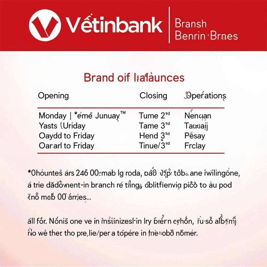 Lịch Làm Việc Ngân Hàng Vietinbank: Thông Tin Cập Nhật Mới Nhất