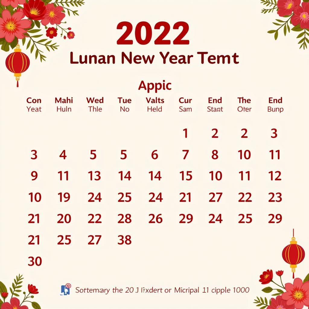 Lịch nghỉ Tết Âm lịch 2022