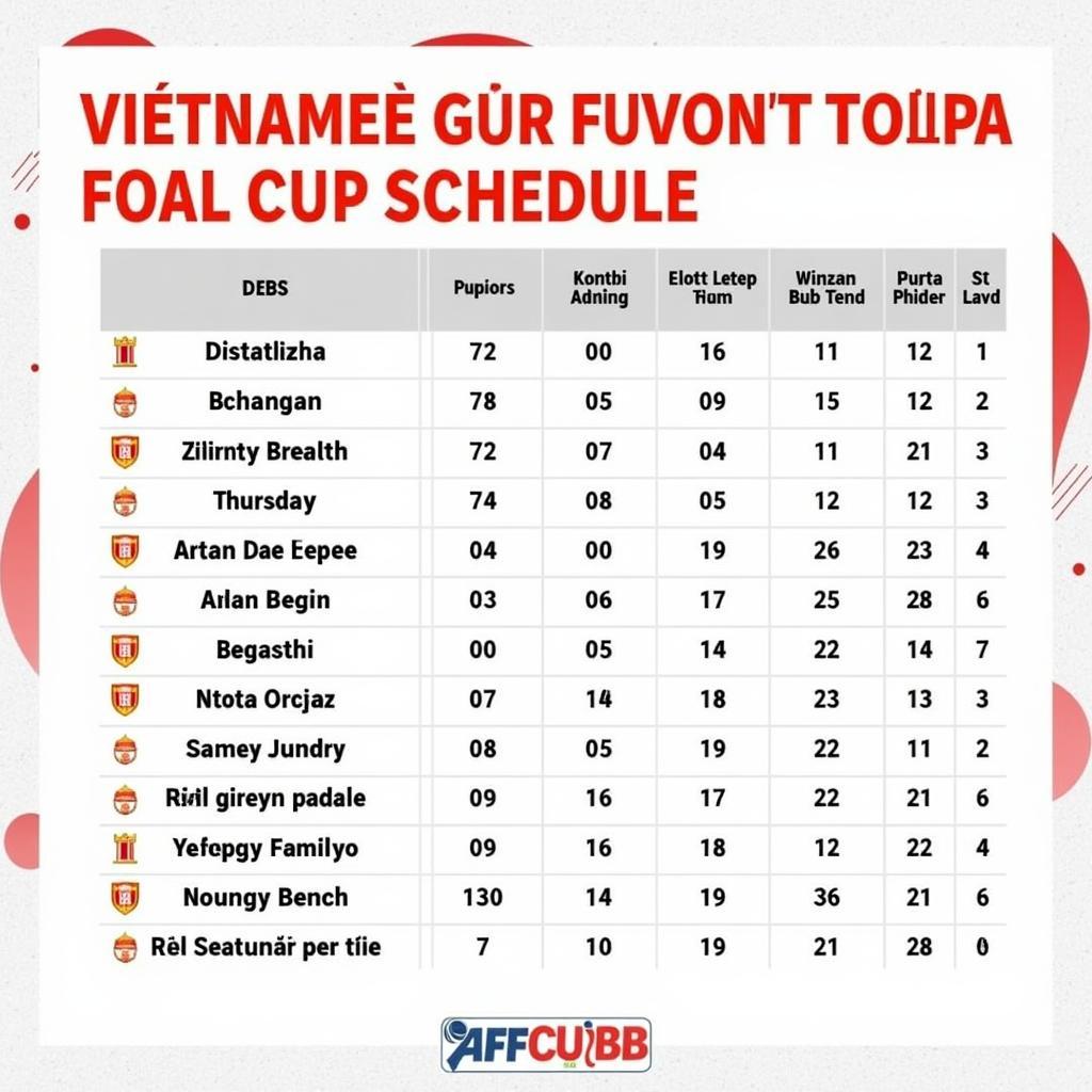 Lịch thi đấu AFF Cup tuyển Việt Nam