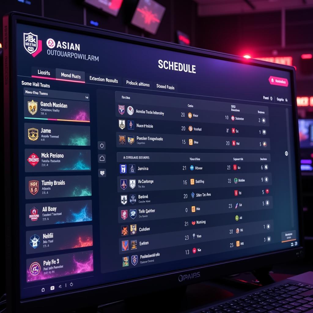 Lịch thi đấu eSports Asian: Theo dõi các giải đấu đỉnh cao