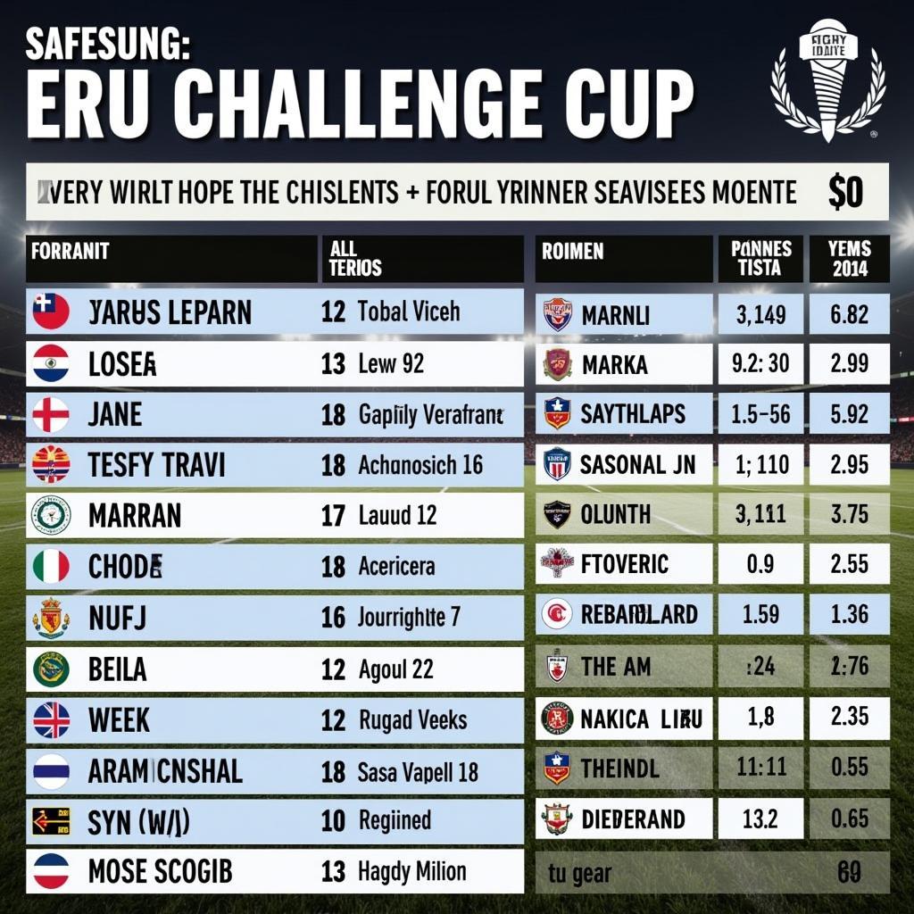 Lịch thi đấu ERU Challenge Cup