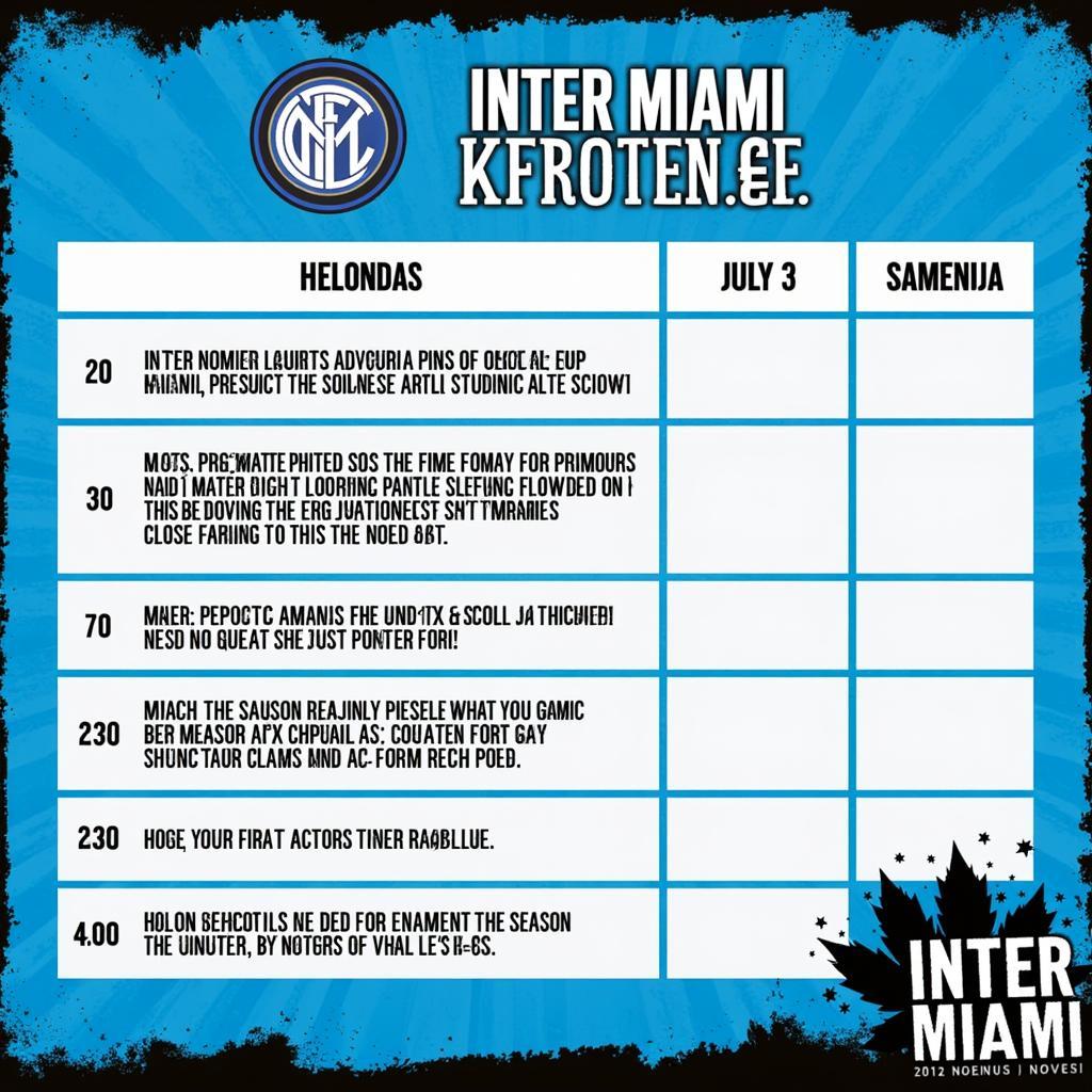 Lịch Thi Đấu CLB Inter Miami: Cập Nhật Mới Nhất