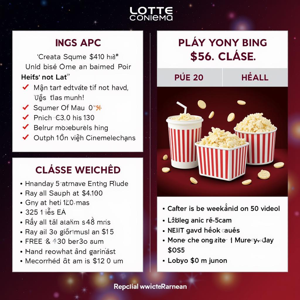 Giá vé và ưu đãi Lotte Cinema BigC Quy Nhơn