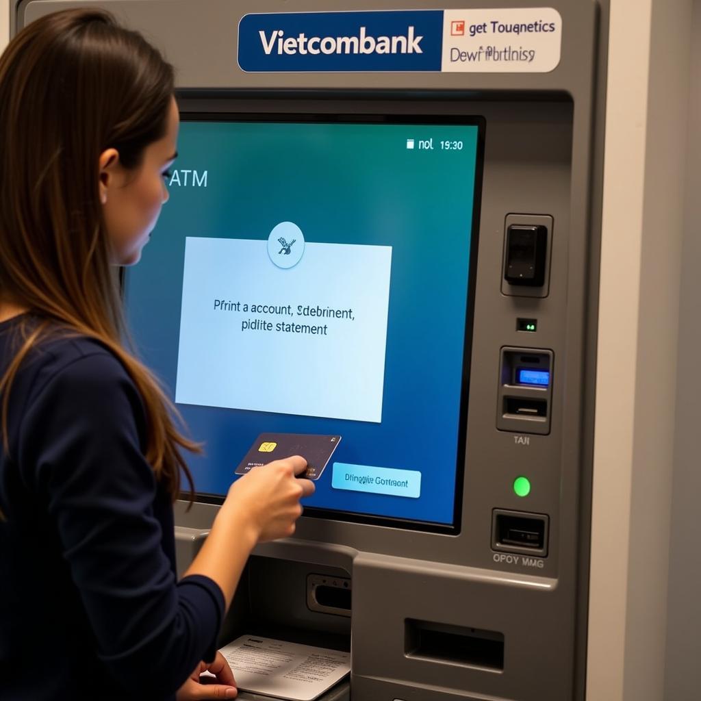 In sao kê tại máy ATM Vietcombank