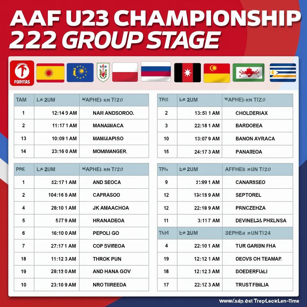 Lịch AFF U23 Championship 2022 Vòng Bảng