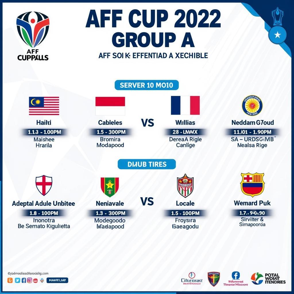 Lịch thi đấu AFF Cup 2022 Bảng A