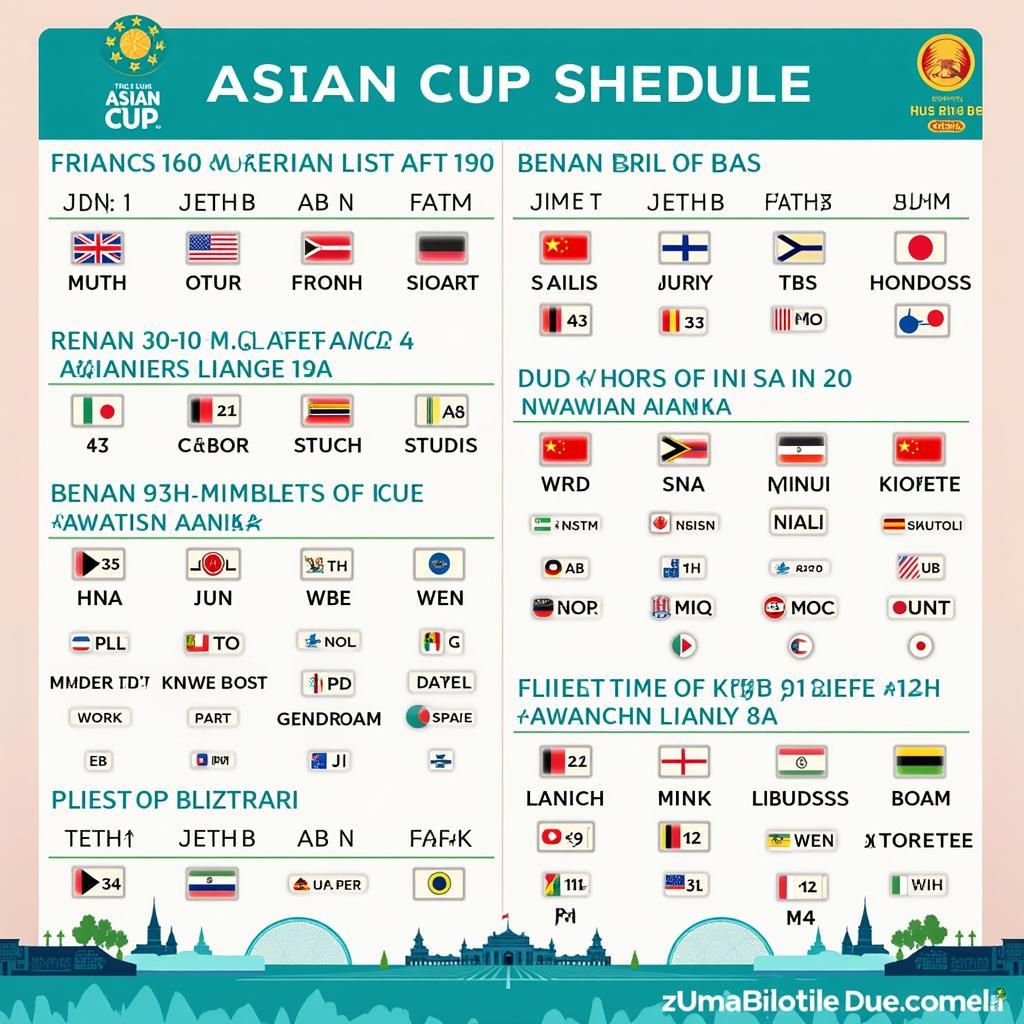 Lịch thi đấu Asian Cup hôm nay: Chi tiết