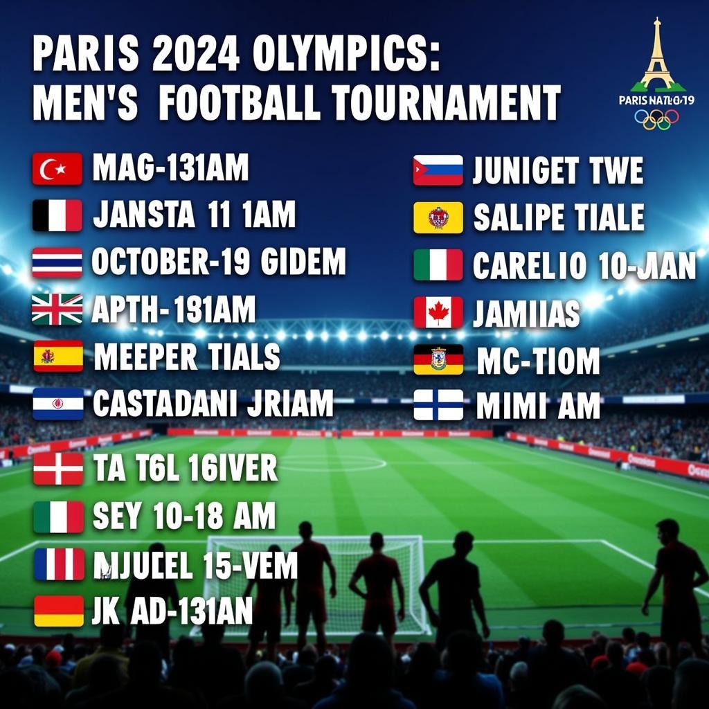 Lịch thi đấu bóng đá nam Olympic Paris 2024