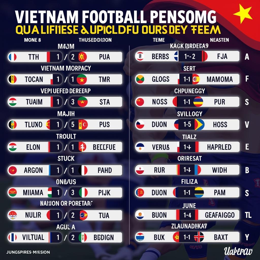 Lịch thi đấu ĐTQG VN vòng loại World Cup