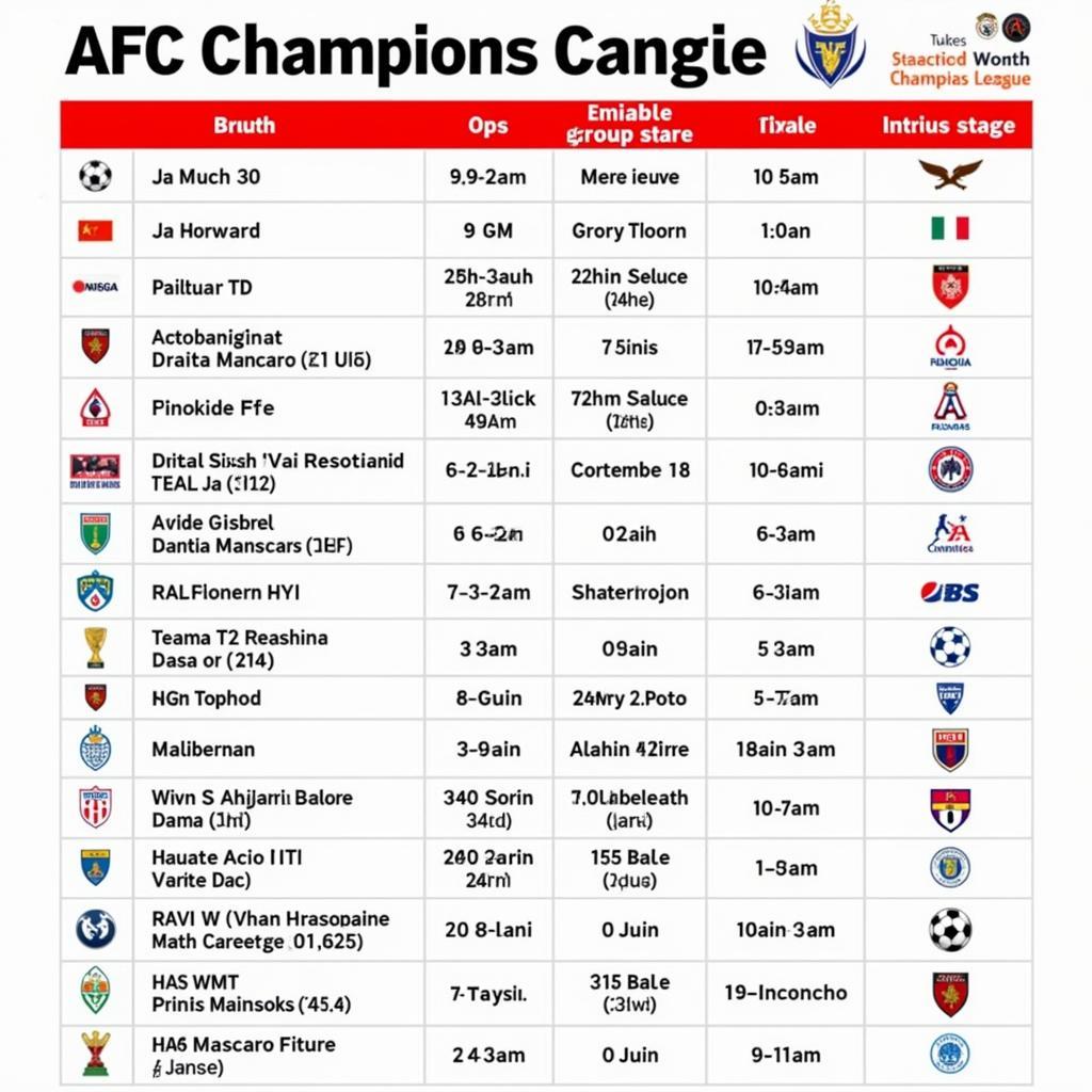 Lịch thi đấu HAGL AFC Champions League chi tiết