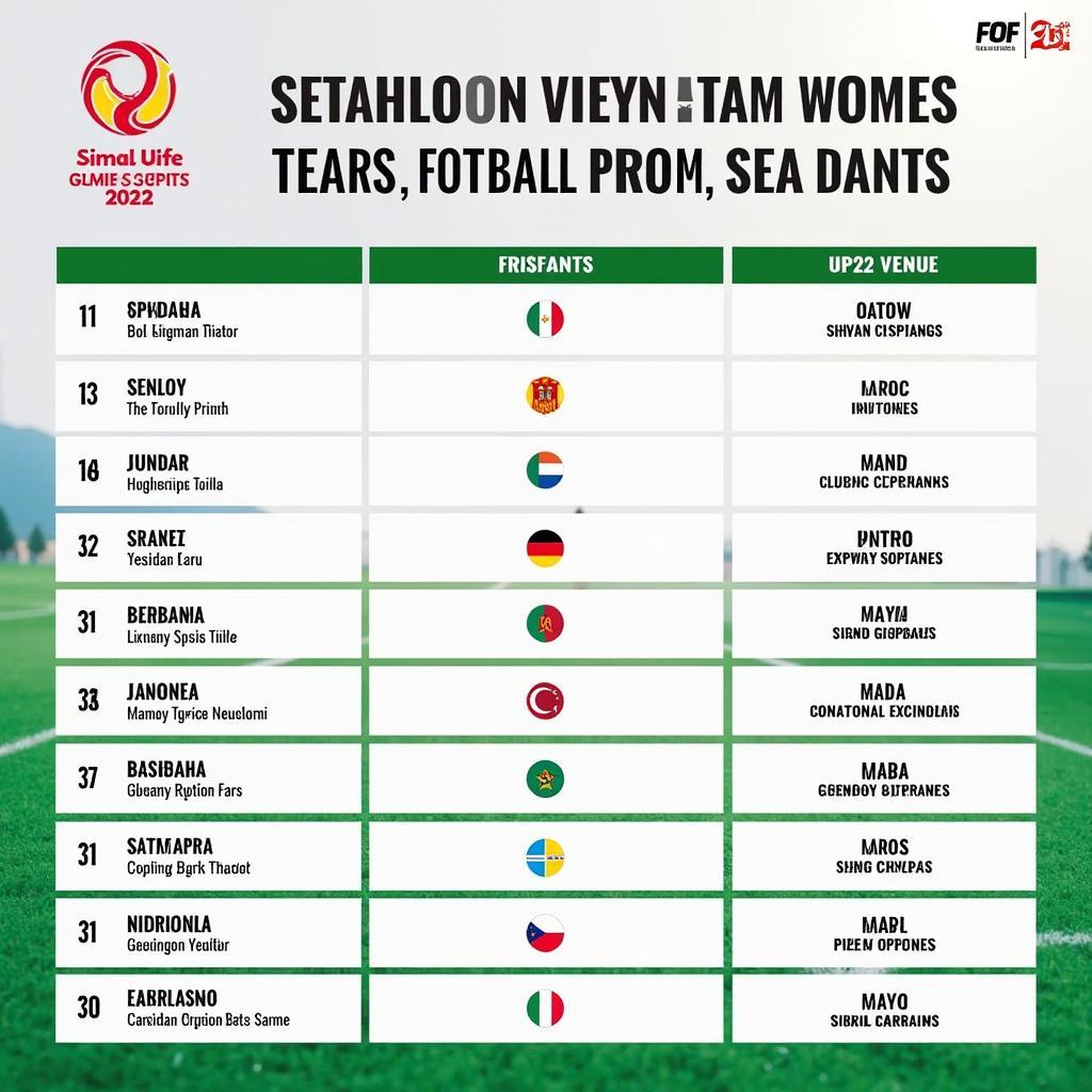 Lịch thi đấu U22 Việt Nam SEA Games