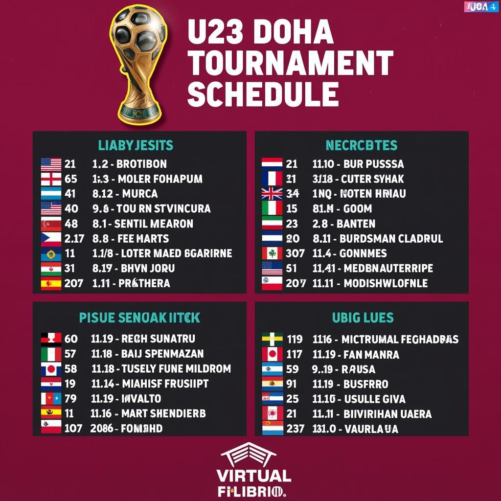 Lịch thi đấu U23 Doha tại Qatar