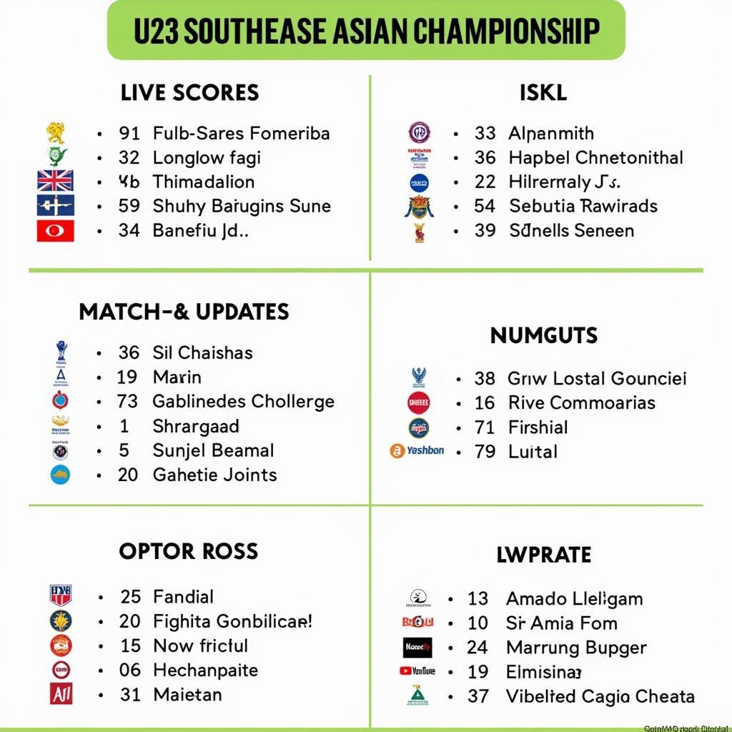 Lịch thi đấu U23 Đông Nam Á - Trực tuyến