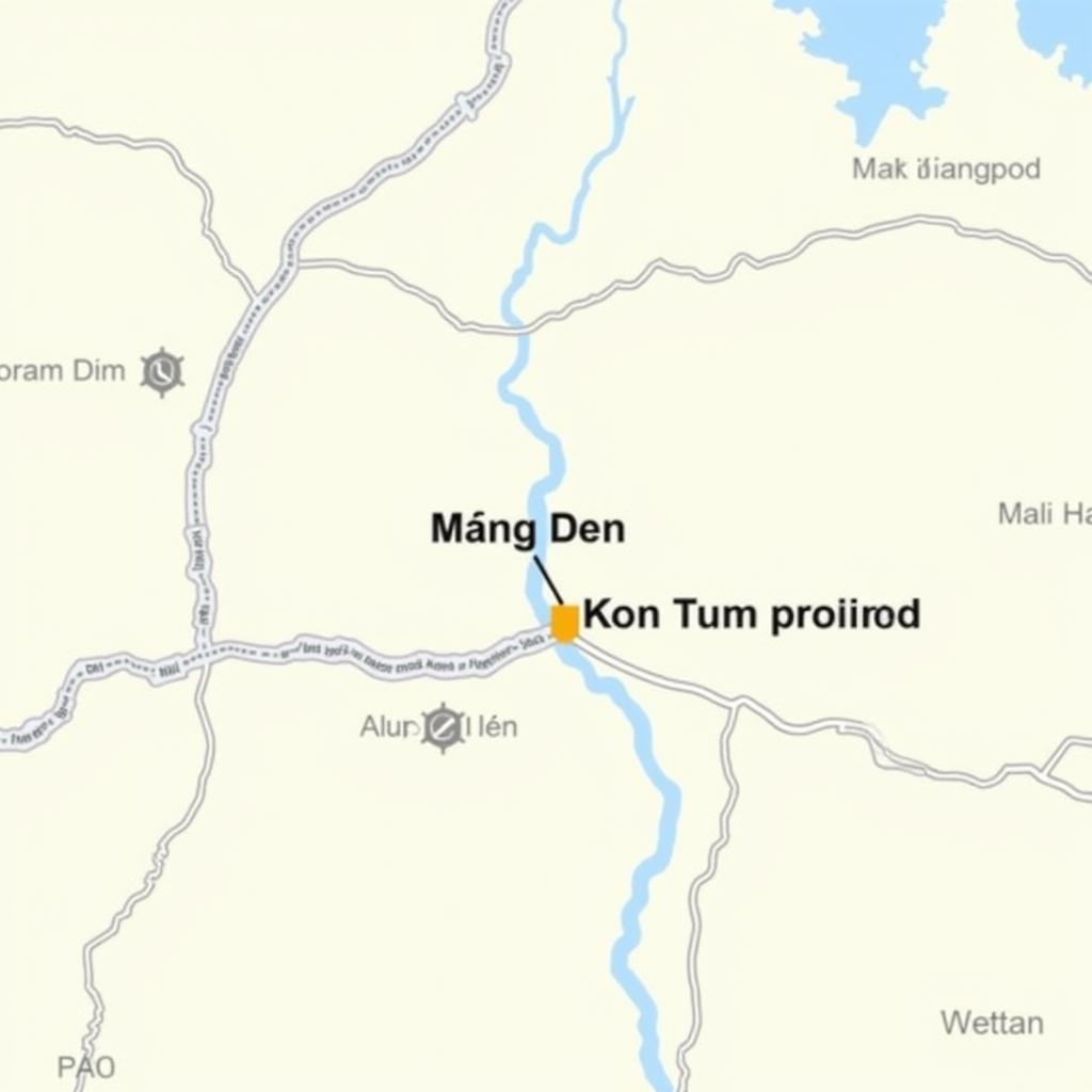 Bản đồ vị trí Măng Đen Kon Tum