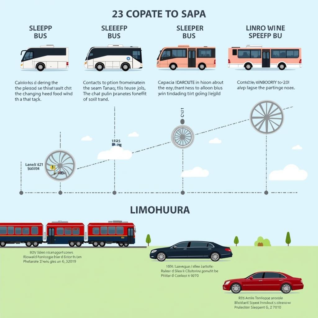 Các phương tiện di chuyển đến Sapa: xe khách, tàu hỏa, xe limousine.